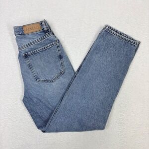 PacSun Dad Jean Womens 26 Medium Wash Blue High Rise Straight Leg 100% Cotton